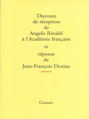 cover image of Discours de réception à l'Académie Française